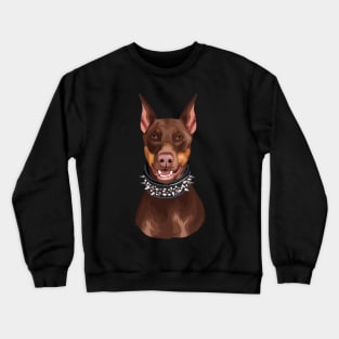 Animal dog bp doberman domestic cute pet Crewneck Sweatshirt